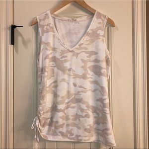 Sleeveless Tan Camo Tank Top